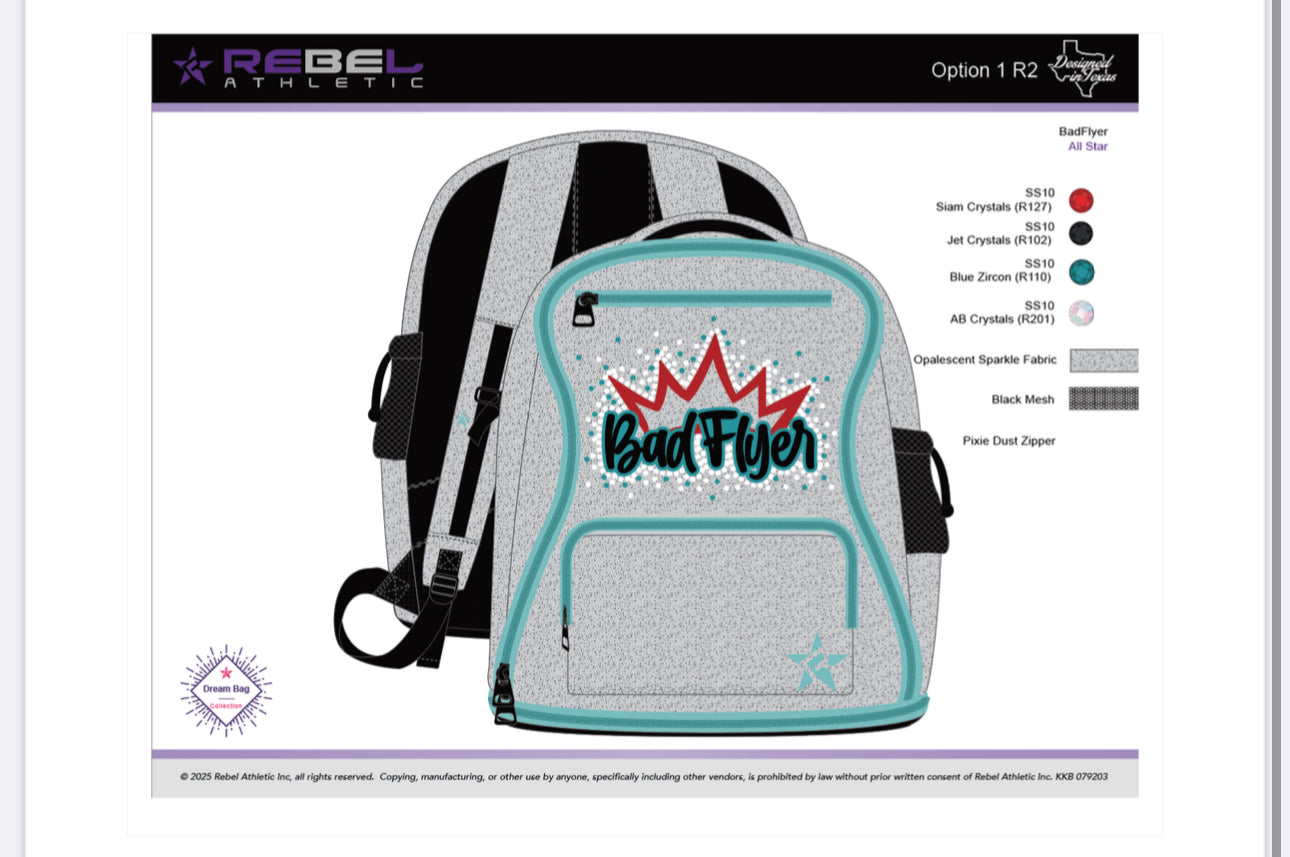 BadFlyer X Rebel Dream Bag Plus in White Opalescent