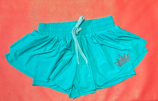 BadFlyer Teal Butterfly Shorts
